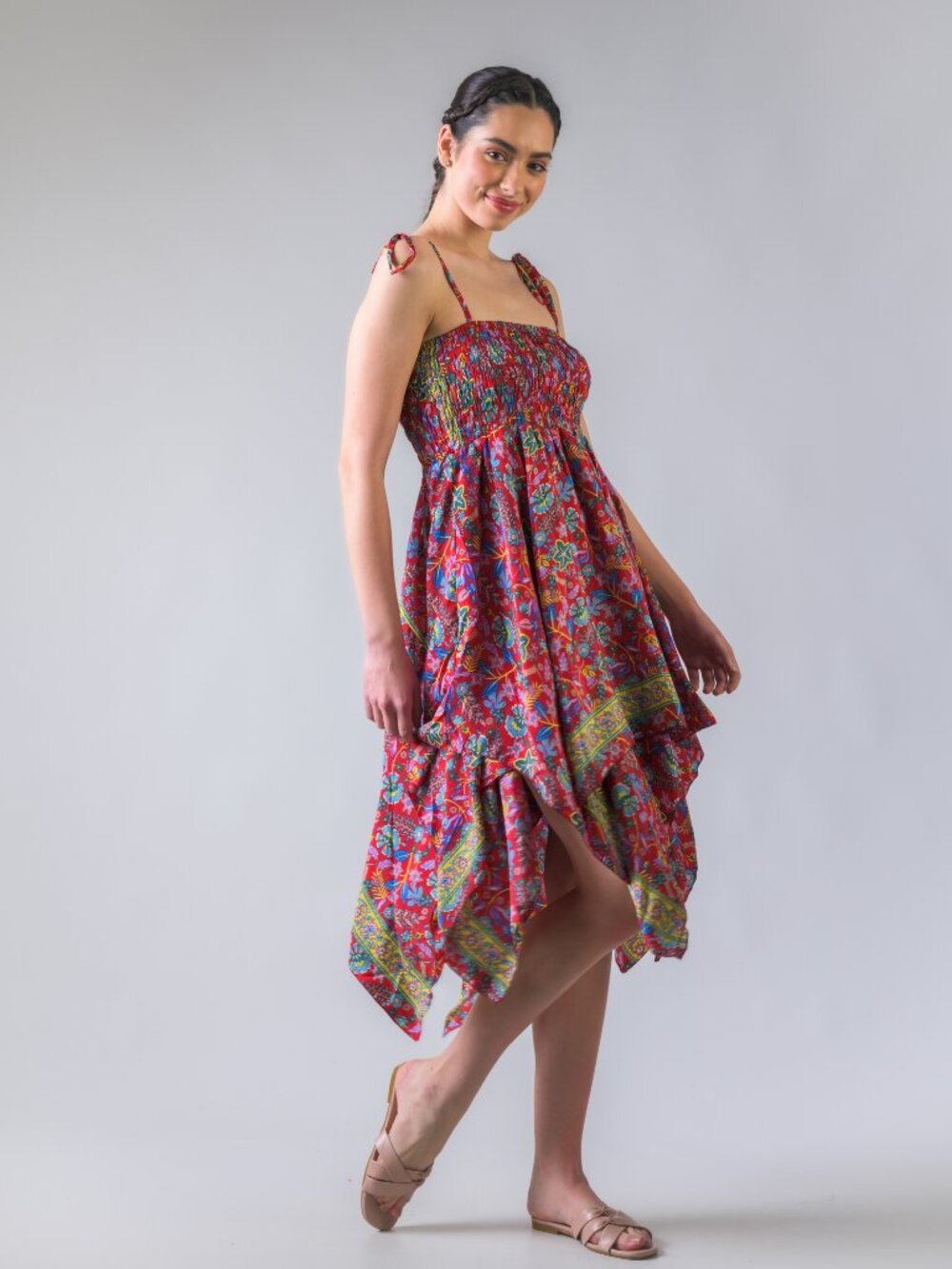 41. Rhea Scarf Double Layer Dress (Assorted) - Picture 5 of 6